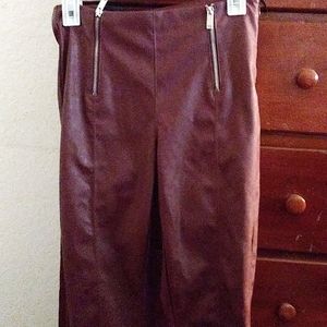 Faux leather moto pants.